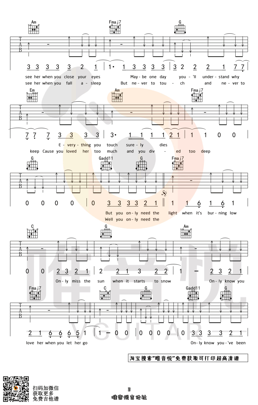 Let_Her_Go_Let_Her_Go_吉他谱