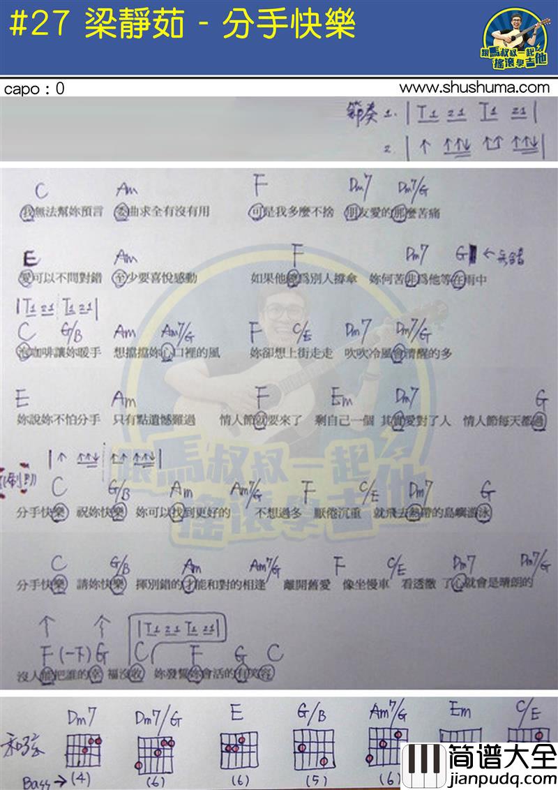 梁静茹_分手快乐_吉他谱_弹唱谱