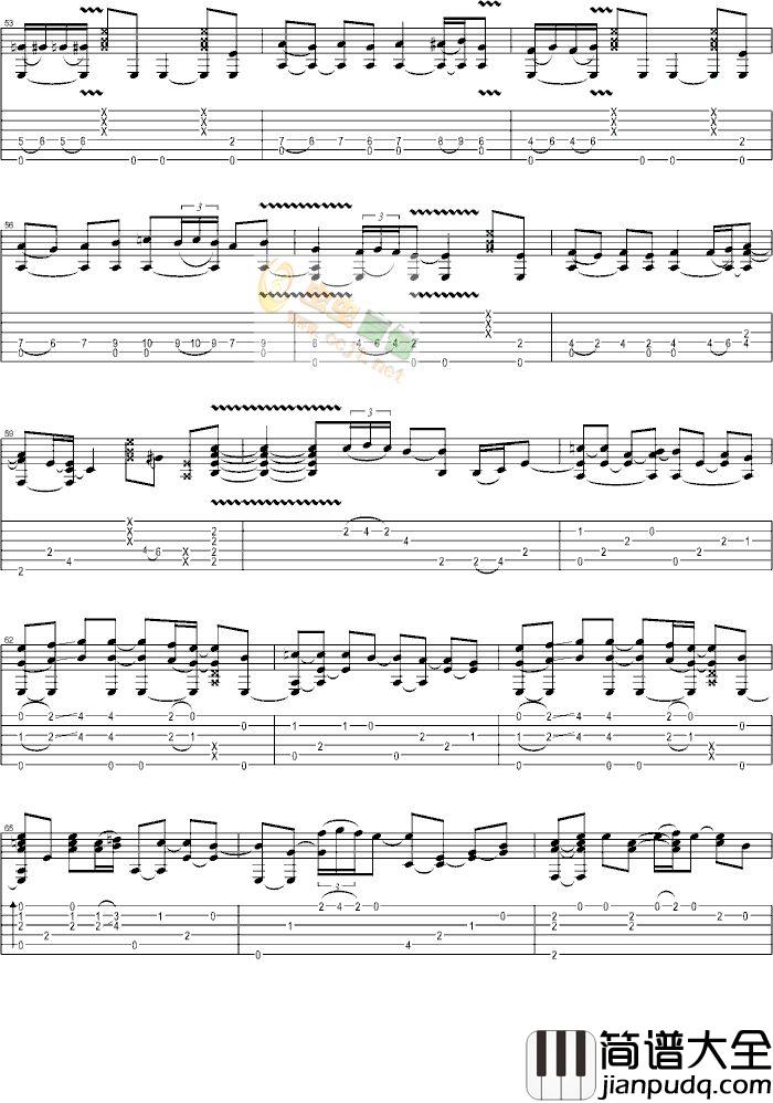 普通朋友|吉他谱|图片谱|高清|流行曲独奏