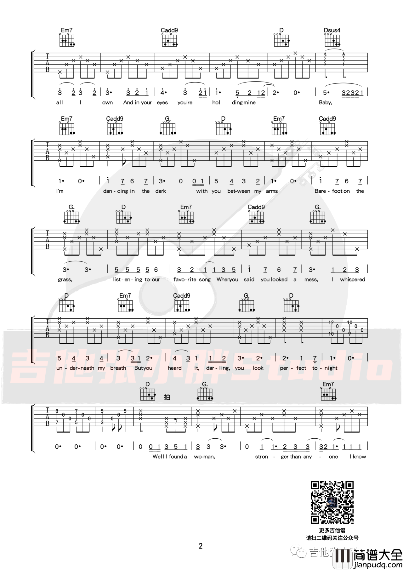 _Perfect_吉他谱_Ed_Sheeran_弹唱吉他谱附演示