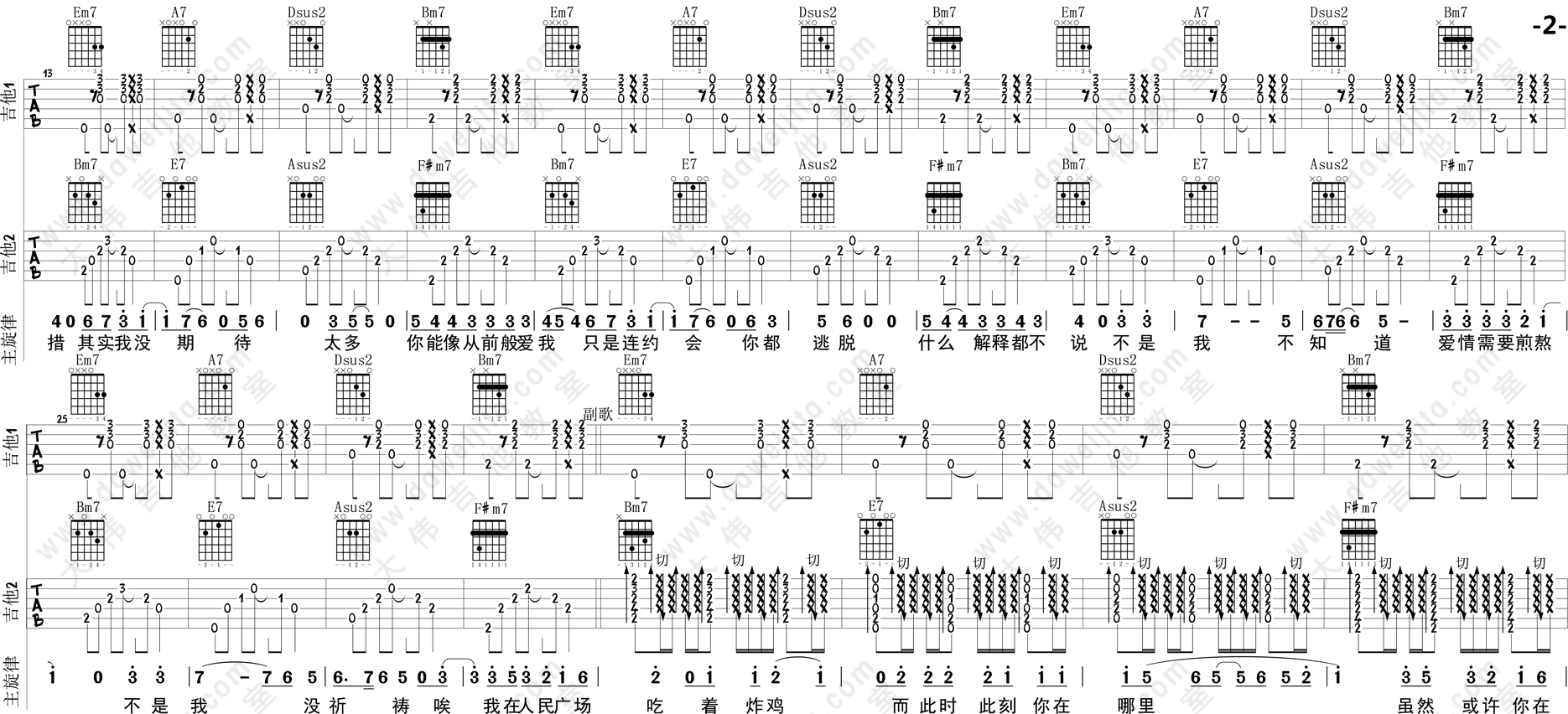 tab_asi_wzrmgcczj_2.gif 阿肆_我在人民广场吃炸鸡_吉他谱(D调)_Guitar_Music_Score