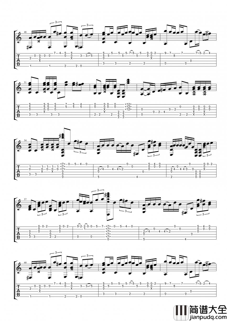 梁文音_分手后不要做朋友_指弹__吉他谱_Guitar_Music_Score