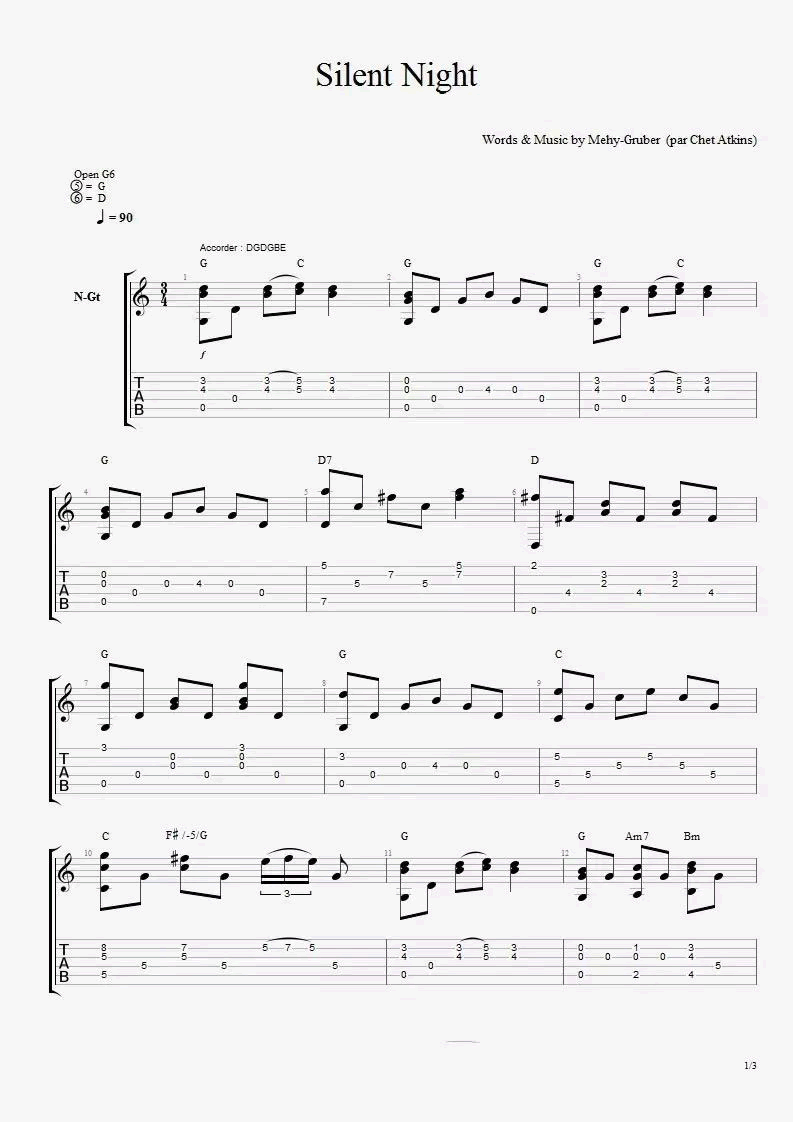 Silent_night指弹谱_平安夜吉他独奏谱_圣诞歌曲