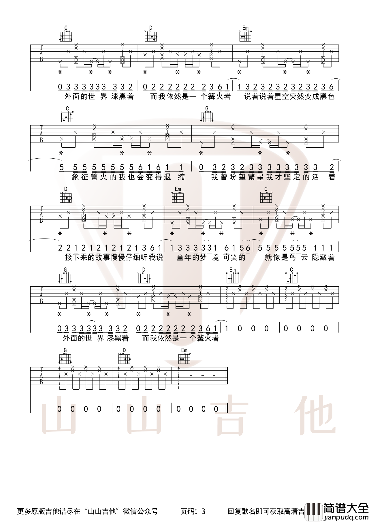 妈妈的话吉他谱_Zyboy忠宇_G调版吉他弹唱谱