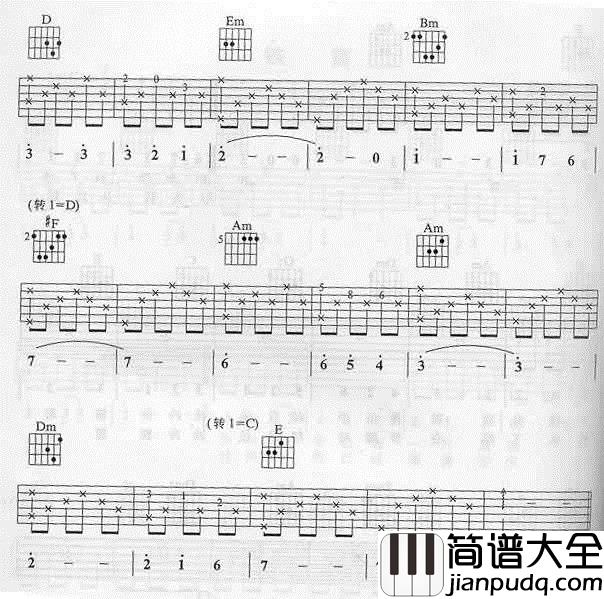 铁_窗|认证谱|吉他谱|图片谱|高清|许美静