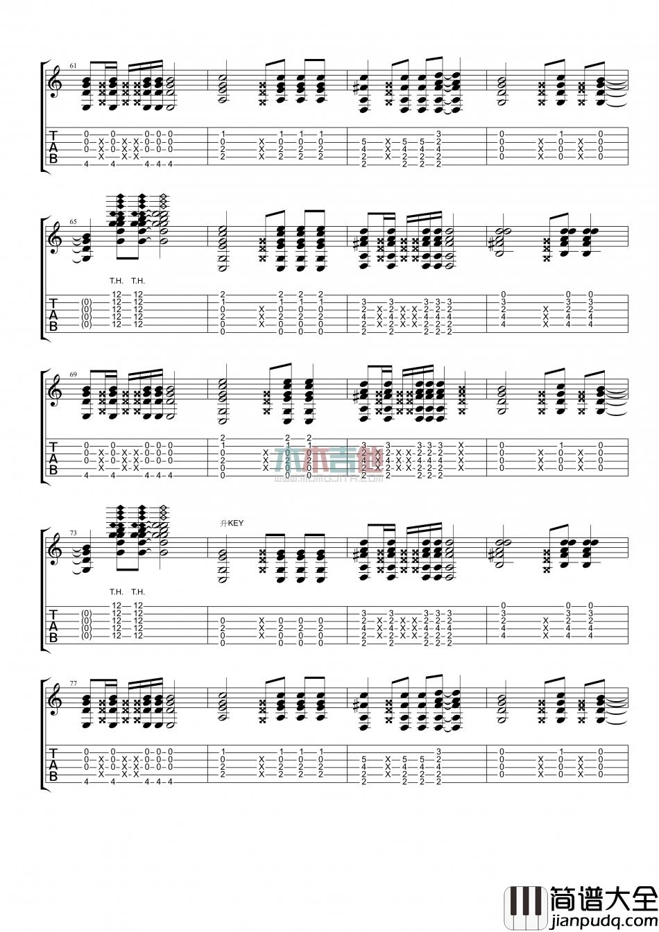 林俊杰_心墙_指弹__吉他谱_Guitar_Music_Score