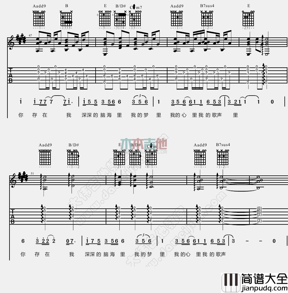李代沫_我的歌声里_吉他谱_Guitar_Music_Score