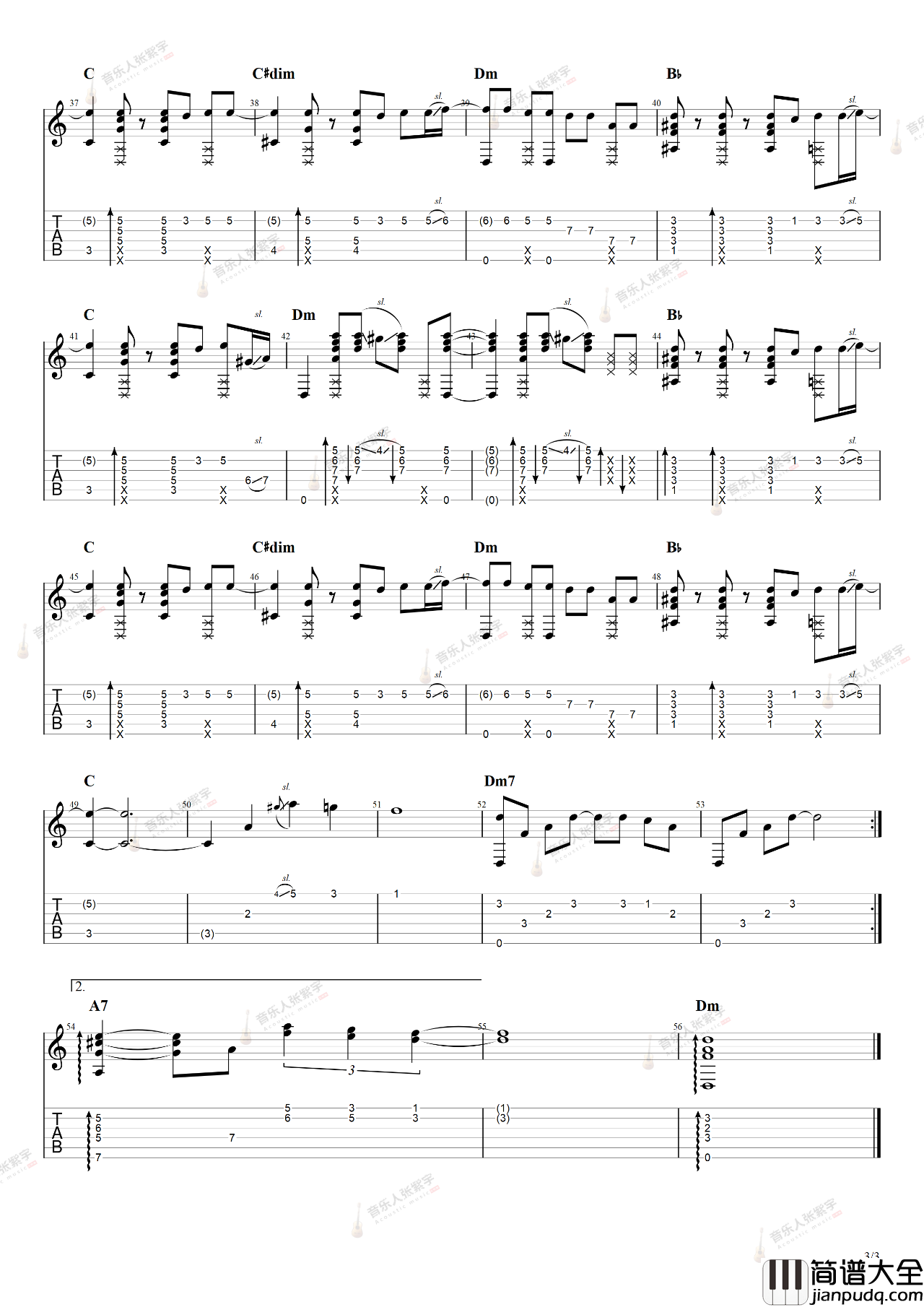 City_of_Stars吉他谱_爱乐之城主题曲_指弹独奏版吉他谱