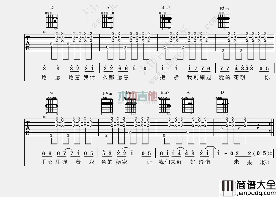 刘佳_爱很美_吉他谱(E调)_Guitar_Music_Score