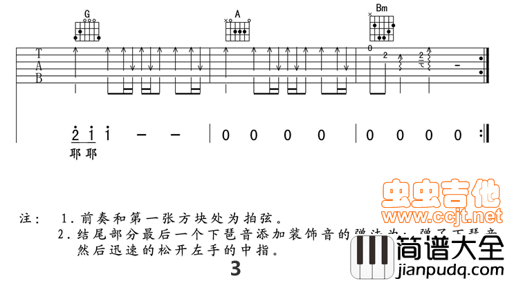 雨过之后现场版高清吉他谱|吉他谱|图片谱|高清|刘心