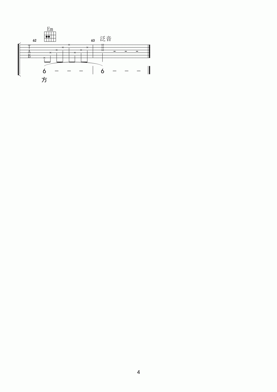 纣王老胡_那个喝醉的夜晚挡不住我们的步伐_吉他谱_Guitar_Music_Score