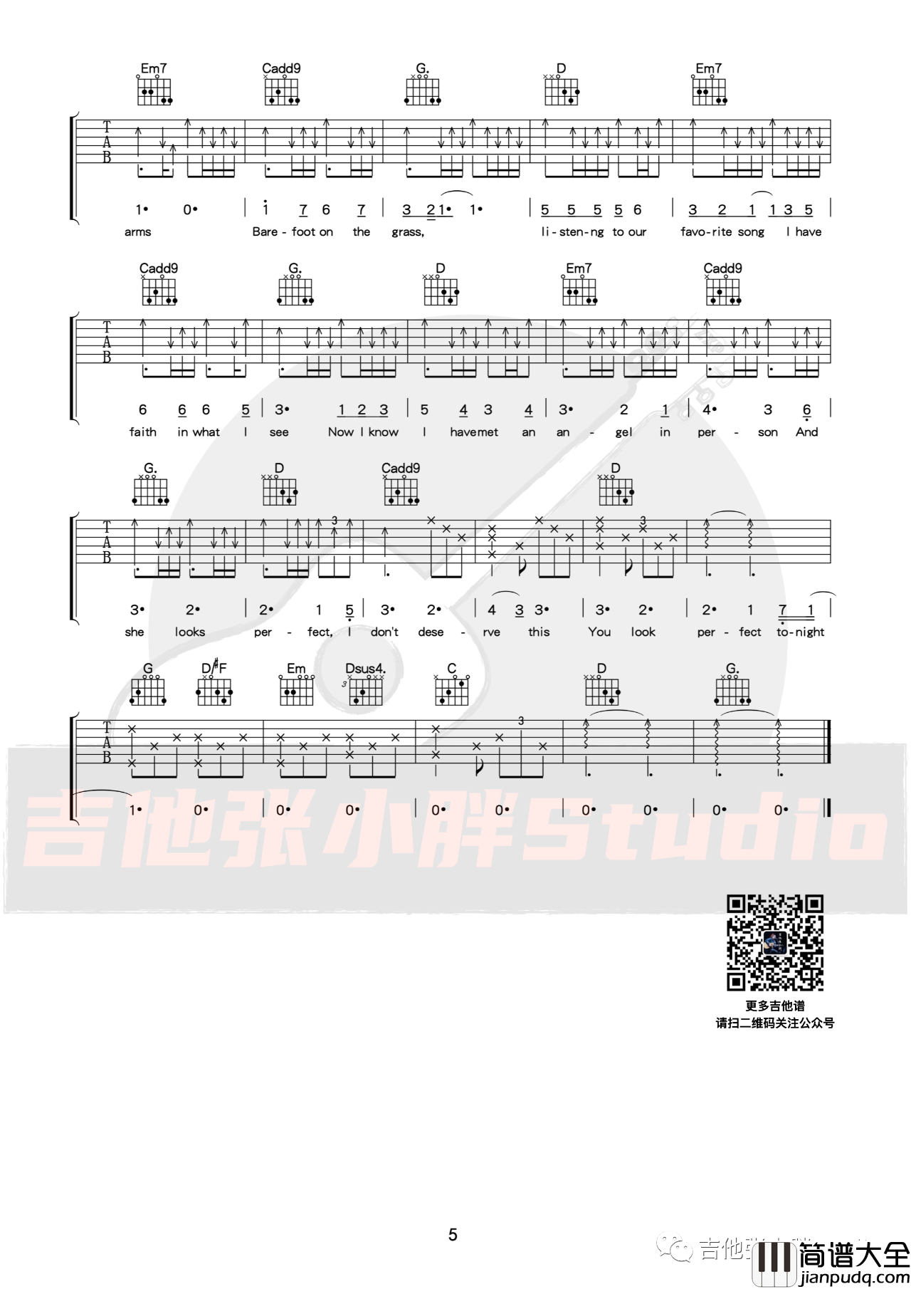 _Perfect_吉他谱_Ed_Sheeran_弹唱吉他谱附演示