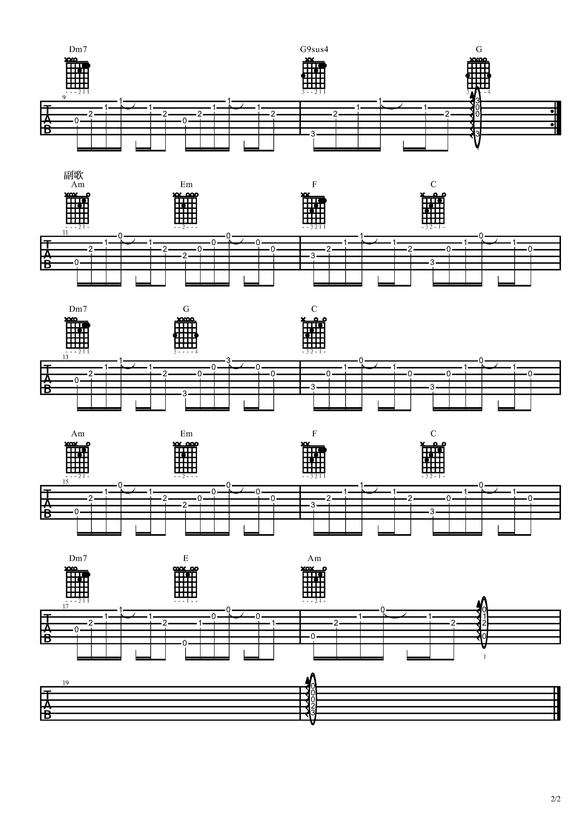 王筝_我们都是好孩子_吉他谱_Guitar_Music_Score