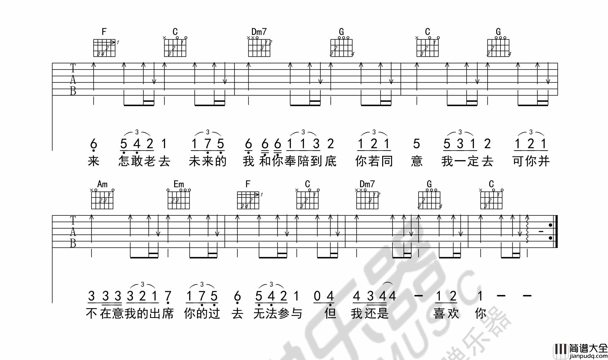 遥远的你_陈曦_图片谱完整版_吉他谱_221小伙伴_吉他图片谱_高清