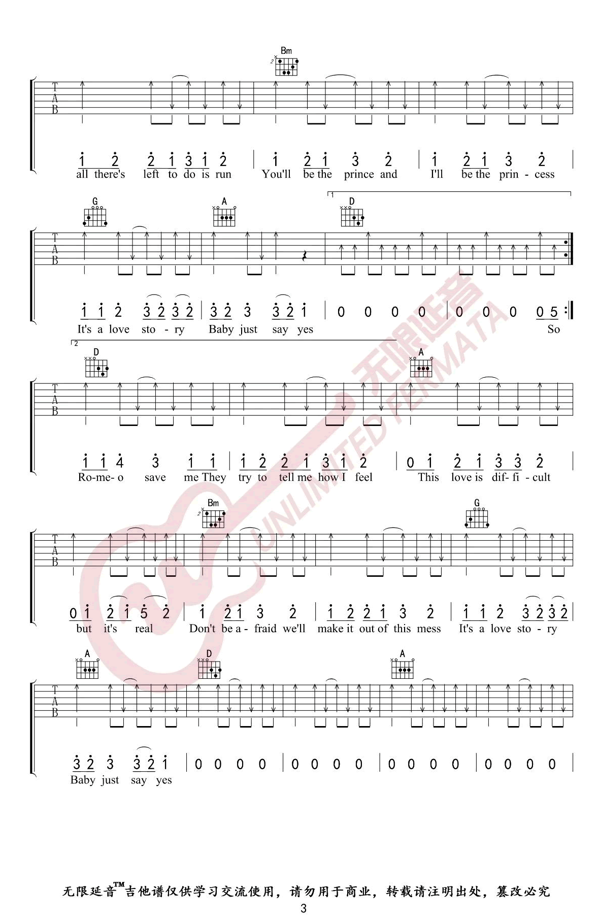 Taylor_Swift_Love_Story_吉他谱
