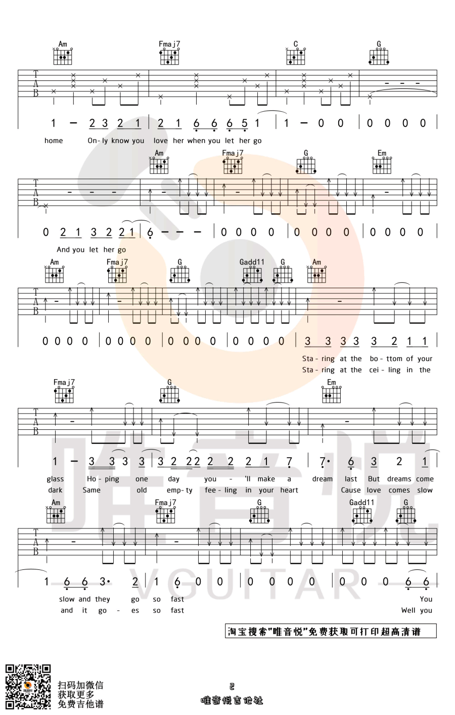 Let_Her_Go_Let_Her_Go_吉他谱