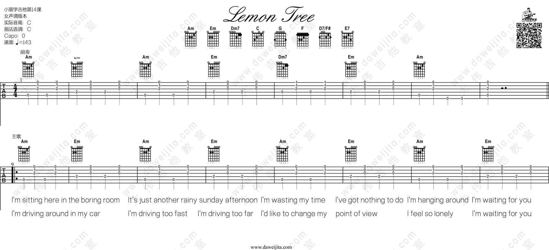 1.gif Fool,s,Garden_Lemon_Tree_吉他谱(C调)_Guitar_Music_Score