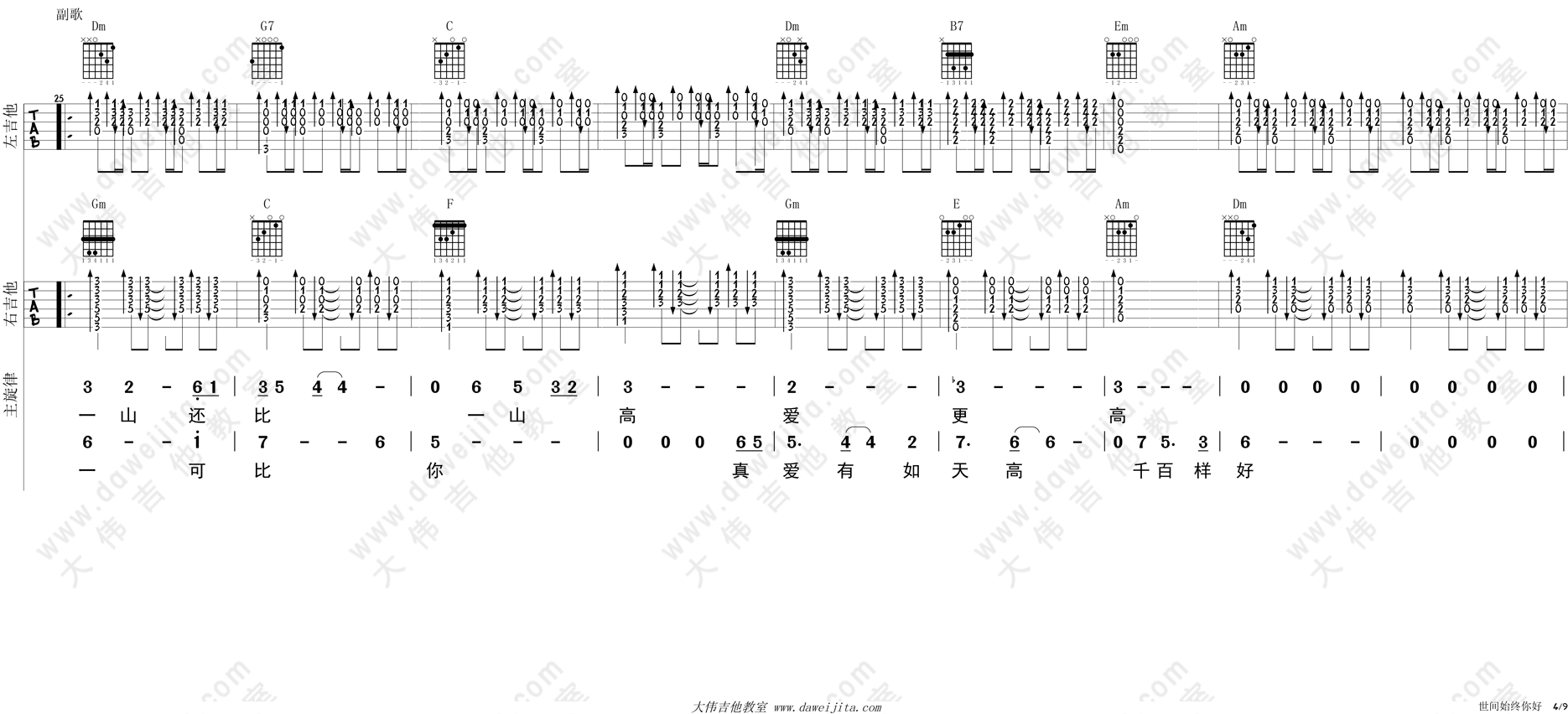 4.gif 罗文,甄妮_世间始终你好_吉他谱(C调)_Guitar_Music_Score