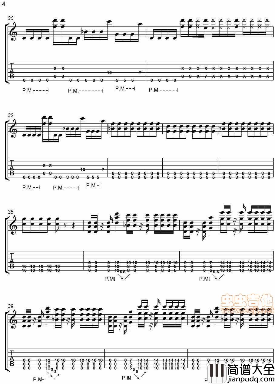 说传记谱|分享|Nickelback|believe_it_or_not|节奏吉他谱|吉他谱|图片谱|高清|nickelback