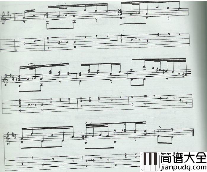 关于你的甜蜜记忆|吉他谱|图片谱|高清|世界名曲